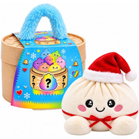 Jouet Squishy en Peluche 15 cm en Forme de Ravioli, à Rebond Lent, Anti-Stress, à Presser, avec Panier Vapeur, Cadeau Mignon en Forme de Ravioli