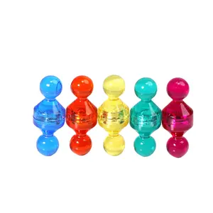 7 Kristal warna-warni transparan Magnet Pushpin papan tulis bahan magnetik