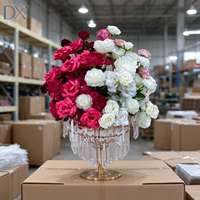 Boule de fleurs suspendue en soie artificielle moderne de luxe, dégradé blanc rose magenta, 50 cm, décoration florale pour mariage, banquet, fête