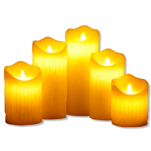 Bougie électrique LED en cire véritable avec mèche mobile sans flamme pour la décoration intérieure, idéale pour les centres de table de mariage, motif pilier - Product Image 1