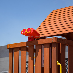 Columpio de madera con tobogán, casita de juegos y escalera de escalada – Parque infantil seguro para exteriores para niños, tobogán resistente - Product Image 3