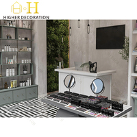 Ensemble complet de mobilier de présentation pour boutique de beauté, design intérieur personnalisé, vitrine cosmétique avec logo