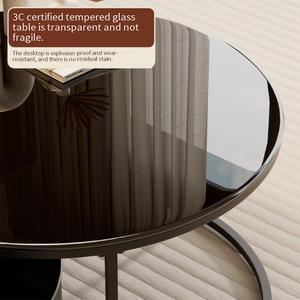 Tavolino da Caffè <span class=keywords><strong>in</strong></span> <span class=keywords><strong>Vetro</strong></span> Temperato di Alta Gamma, Nuovo Design Moderno <span class=keywords><strong>e</strong></span> Semplice di Lusso Leggero per Appartamenti Piccoli <span class=keywords><strong>e</strong></span> Combinazioni di Arredamento per Hotel - Product Image 3