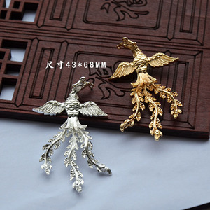 Copper Phoenix Hairpin 43x68MM Plated Antiquity Style <b>Wedding</b> Hair <b>Accessory</b> - Product Image 2