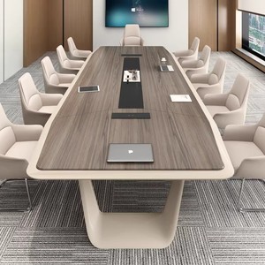 Mesa de Conferencia Rectangular Avanzada con Gestión de Cables y Tomacorrientes, Mesa de Reuniones de Alta Calidad para Oficina Ejecutiva Premium - Product Image 3