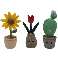 Poupée en peluche douce de 25cm, Simulation réaliste, plante en pot verte créative, tulipe, fleurs, jouets en peluche, vente en gros