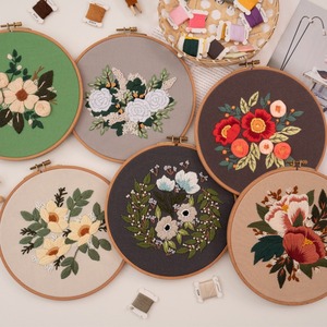 New High Quality Handmade Embroidery DIY Material Kit with Cartoon & Plant Patterns Customizable for Home & Office Use