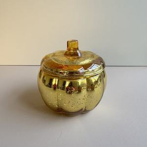 Portacandele a Forma di Zucca <span class=keywords><strong>in</strong></span> <span class=keywords><strong>Vetro</strong></span> con Coperchio, Barattolo <span class=keywords><strong>Vintage</strong></span> per Candele Aromaterapiche, Decorazione - Product Image 4