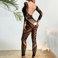 Nouvelle tenue d'automne printemps été pour femmes hors de l'épaule moulante exotique décapant vêtements de danse Sexy voir maille tricot tissu vêtements
