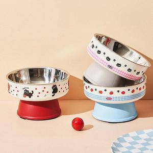 Stainless Steel Pet Bowl For <b>Cats</b> And Dogs Anti Tipping Non Slip Large Diameter Neck Protection <b>Feeder</b> - Product Image 1