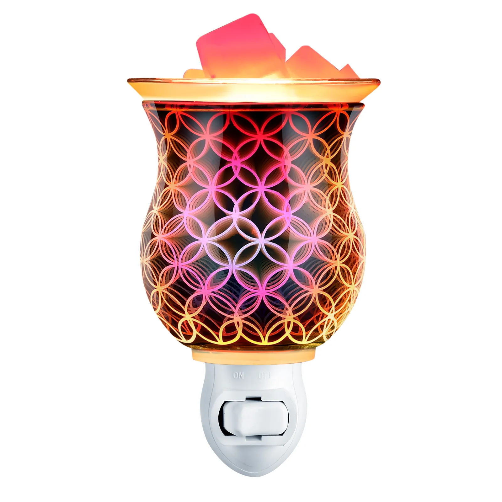 Goede Kwaliteit Fabriek 3d Glazen Ring Scentsy Wax Warmer Plug In Groothandel Wax Brander Met Herbruikbare Glazen Deksel Wax Warmer