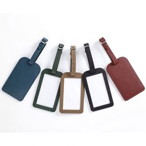 Handmade Customisable PU Leather Fashionable <b>Luggage</b> <b>Tag</b> with <b>Personalised</b> Logo Letter Pattern - Product Image 1
