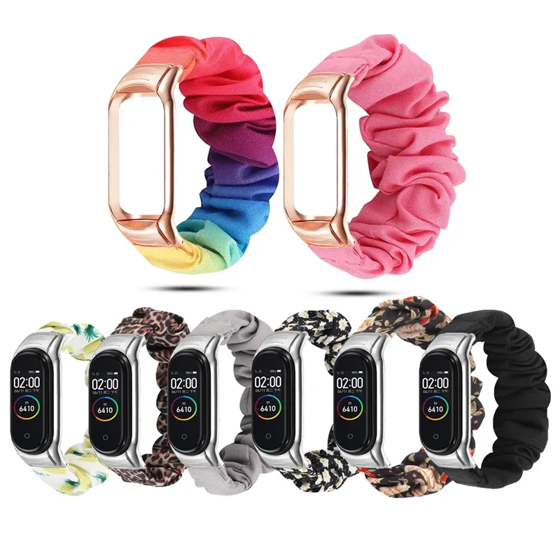 Fashionable Scrunchie Elastic Watch Band Replacement Watch Band Strap For xiaomi mi band 4