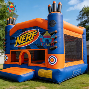 NERF Themed Inflatable Bounce House - Commercial Grade <b>Dart</b> Battle Bouncer with Targets for Kids' Party & Event Rentals - Product Image 4