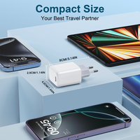 Chargeur rapide PD 20W, chargeur mural à un seul port USB C, adaptateur secteur compact pour smartphones, tablettes, écouteurs