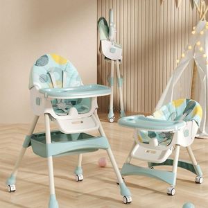 Silla de Alimentación para Bebés Pu, Silla Alta con Reposapiés, Bandeja Extraíble, Superficie Fácil de Limpiar para la Hora de Comer del Bebé - Product Image 1