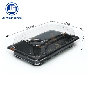 Carré personnalisé en bois rétractable en plastique kraft <span class=keywords><strong>kray</strong></span> boîte à lunch couvercle fenêtre blister traité à emporter sushi biscuit salade plateau - Product Image 6