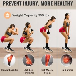 Planche de bois d'équilibre portable pour adultes planche oscillante antidérapante 350LBS pour équipement de physiothérapie planche inclinée en bois - Product Image 2