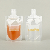 Petit Doypack transparent en plastique avec bec verseur de 50 ml et 150 ml pour boissons, liquides, shampoing, savon, produits de lavage et de voyage