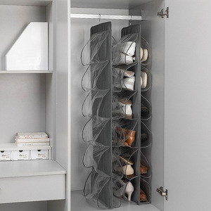 Simple Design 12-Compartment Double-sided Non-woven Fabric Hanging <b>Shoe</b> Storage Bag Multi-Layer <b>Rack</b> for Door - Product Image 3
