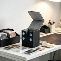 Boîte de rangement verticale en cuir pratique avec clip magnétique puissant de haute qualité pour cartes TCG Star Card 35PT