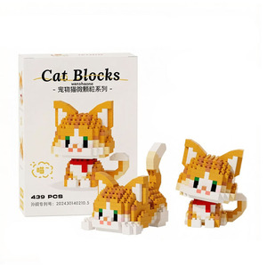 Bloques de Construcción en Miniatura, Kit de Construcción de Animales, Gatos y Perros, Modelo de Plástico Educativo, Juego de Rompecabezas, Bloques Pequeños Personalizables - Product Image 5