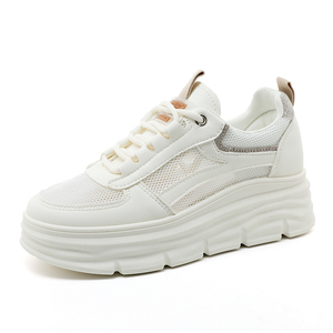   Zapatillas deportivas de mujer transpirables de malla para verano/primavera/otoño, talla grande, con cordones, Evergreen, con aumento de altura, China - Product Image 1