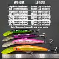 Leurre dur de pêche Lunker Large Slow Sinking Minnow pour la pêche en mer, en bateau, à la traîne, avec hameçons, en ABS, pour la pêche au GT en lac/réservoir/étang