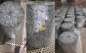 Taburete Moderno Hecho a Mano con Incrustaciones de Conchas Marinas, Mesa Auxiliar/Lateral/de Centro para Decoración de Interiores, Procedente de Vietnam - Product Image 6