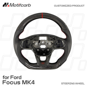Volant de direction en fibre de carbone personnalisé, amélioration de l'intérieur de voiture pour Ford Focus MK4 ST-Line Active Fiesta ST Puma 2018-2022, nouveau design - Product Image 2