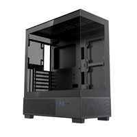Casing Game Panoramic populer casing komputer Gaming USB3.0 ATX dengan casing PC kaca Tempered untuk Desktop