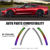 Feux de position latéraux avant et arrière à LED RGB pour Chevrolet Corvette C7 2014-2019, lentille transparente, 4 pièces