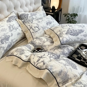 Smooth Modern Cotton-Polyester Blend Eco-Friendly Four-Piece Customizable All-Season Bedding Set Grade Multi-Size Gifts for - Product Image 4