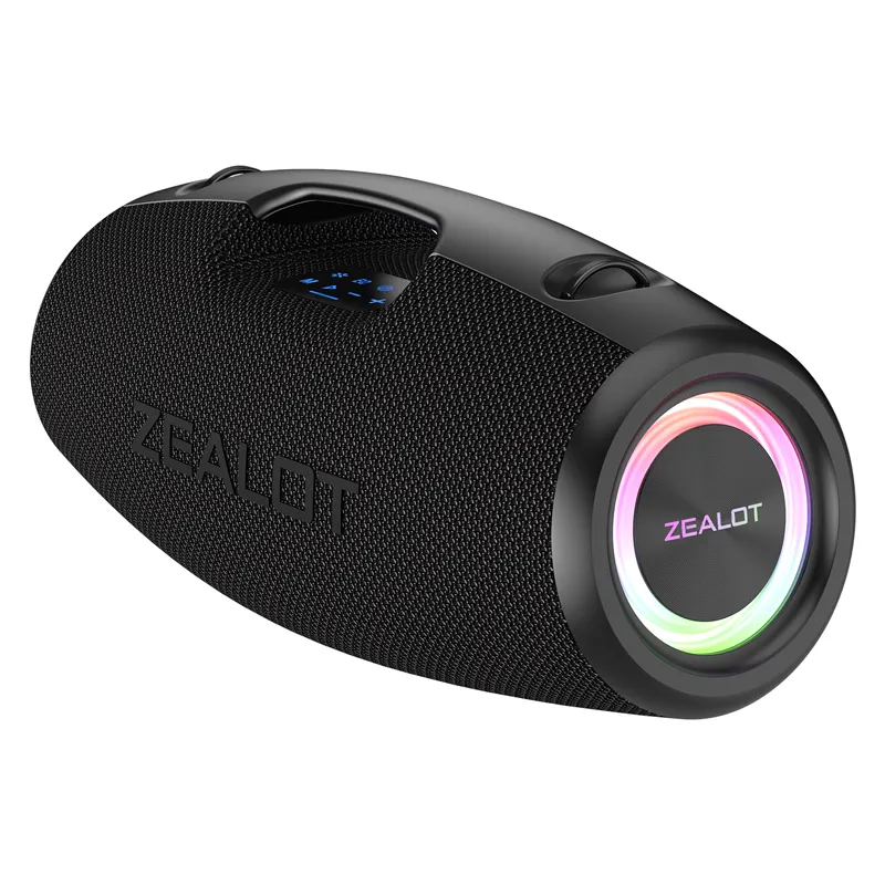 ZEALOT S78 100W 휴대용 야외 스피커 IPX7 방수 무선 스피커 (RGB 조명 포함), 풍부한 베이스 스테레오 사운드 12H 재생 시간