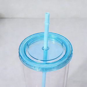 Vaso tipo globo de nieve de 25oz 750ml transparente, preperforado con pajita, para hacer un globo de nieve DIY. - Product Image 3