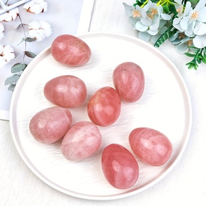 Wholesale Natural Rose Quartz Egg for Jewelry Making Home Office <b>Decor</b> Holiday Gifts Halloween - Product Image 4