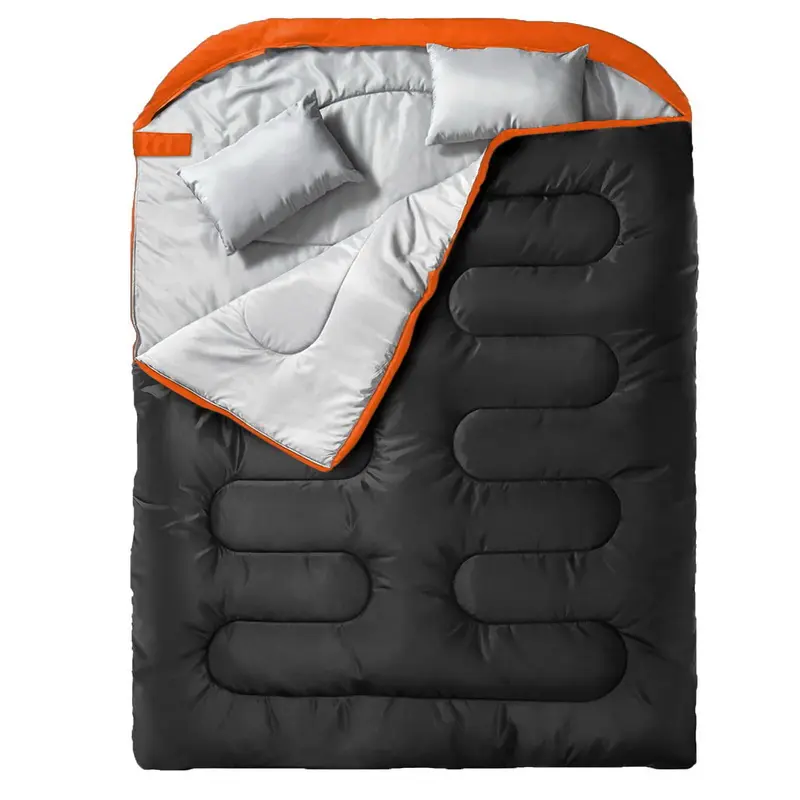 Sac de couchage pour 2 personnes, sac de couchage Double taille XL sac de couchage de Camping étanche Portable pour randonnée et temps froid