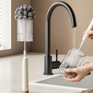 Cup <b>Brush</b> <b>Long</b> <b>Handle</b> Sponge Cleaning <b>Brush</b> For Glass And Bottle Kitchen Use - Product Image 1