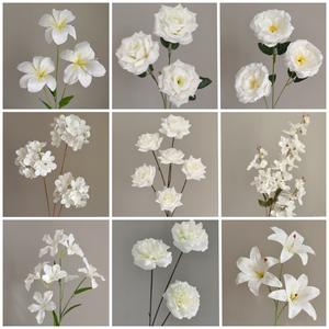 Arrangement de mariage série blanche fleurs artificielles rangée de fausses fleurs en soie pour la décoration d'allée de Hall Art floral en gros - Product Image 2