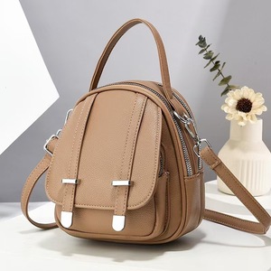 Mochila pequeña Vintage para mujer, bolso de hombro de cuero Pu suave, bolso cruzado multifunción, bolso informal para mujer - Product Image 6