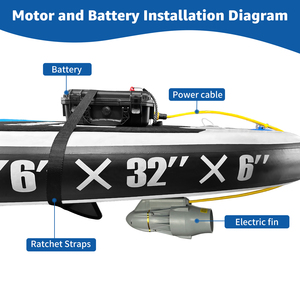 Aileron de poisson électrique pour bateau de pêche, moteur sous-marin pour planche à pagaie SUP et kayaks, moteur de pêche à la traîne de 360W, 18 Lbs 9 KM/H - Product Image 4