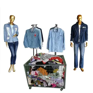 Высококачественные женские и мужские джинсовые рубашки на весну и осень в тюках б/у одежда