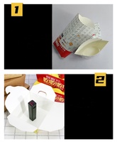 Boîte d'emballage pour frites et hamburgers en papier kraft recyclé de qualité alimentaire, personnalisable en gros, imprimée CMYK PMS