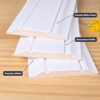Moulure en bois blanc apprêtée, profilé rainuré décoratif sur mesure pour la décoration murale intérieure