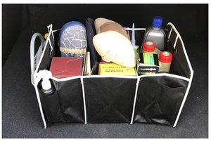 Caja de almacenamiento para maletero de coche, organizador plegable Extra grande con <span class=keywords><strong>3</strong></span> compartimentos, organizador de asiento de coche para el hogar, accesorios para Interior de coche - Product Image 5