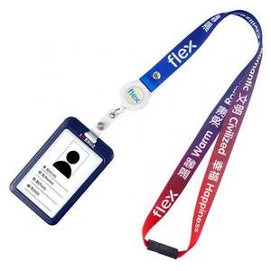 Custom Wholesale Woven Nylon Sublimation Neck Strap Keychain Lanyards With Logo Custom and Id Badge Holder - Product Image 3