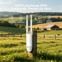 PA+LAN JPWFi Extensor Wifi6 de 2.4G y 5.8GHz 1800Mbps, Repetidor Mesh, Modo Gigabit, 48V POE, Solar, IP65, Punto de Acceso Exterior de Largo Alcance
