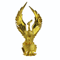 Statue de Phénix en Alliage de Peltre Poli 3D, Style Européen, Memento Animal Personnalisé, Plaqué Or, Cadeau de Fête