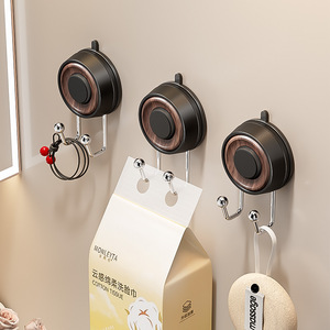 Ganchos de succión para montaje en pared, redondos, resistentes, sin perforaciones, para baño, organizador de almacenamiento de abrigos, acabado pulido - Product Image 1