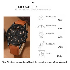 Montre Homme TEMU en Promotion – Coffret Luxe Affaires Écologique Boîtier en Alliage Acier Inoxydable 40mm <span class=keywords><strong>Quartz</strong></span> Autre Bracelet Aiguille + Tressé - Product Image 5